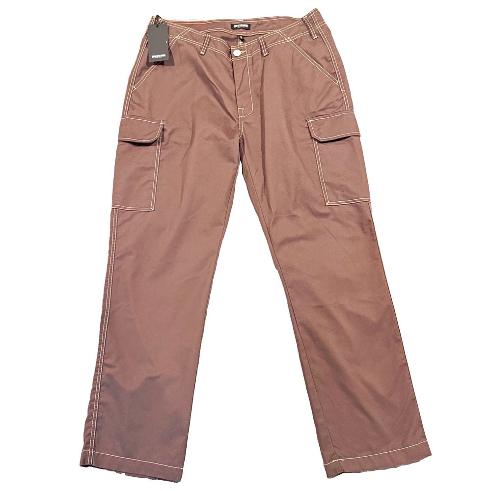 True Religion Cargo SN Pant HS Outline Bracken Brown Contrast Stitch 34 700820